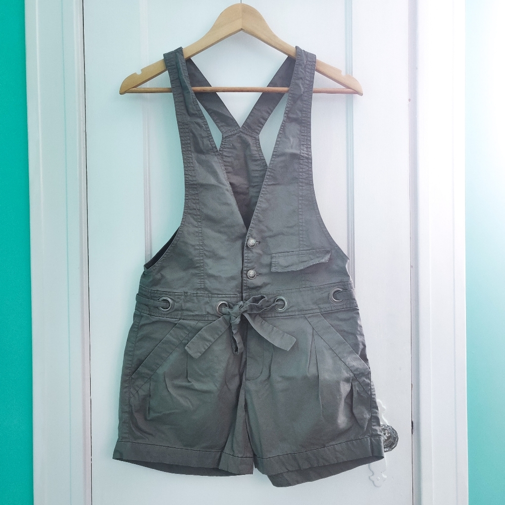 S. Deer Gray Regal Suit Tux Pleated Shorts Romper Jumpsuit
